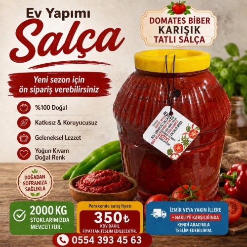 Ev Yapımı Salça (Domates & Biber Karışık -Tatlı) 5kg