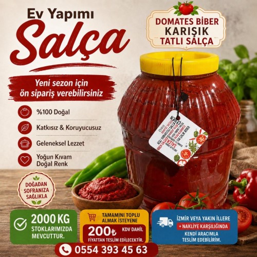 Ev Yapımı Salça (Domates & Biber Karışık -Tatlı) 2000kg
